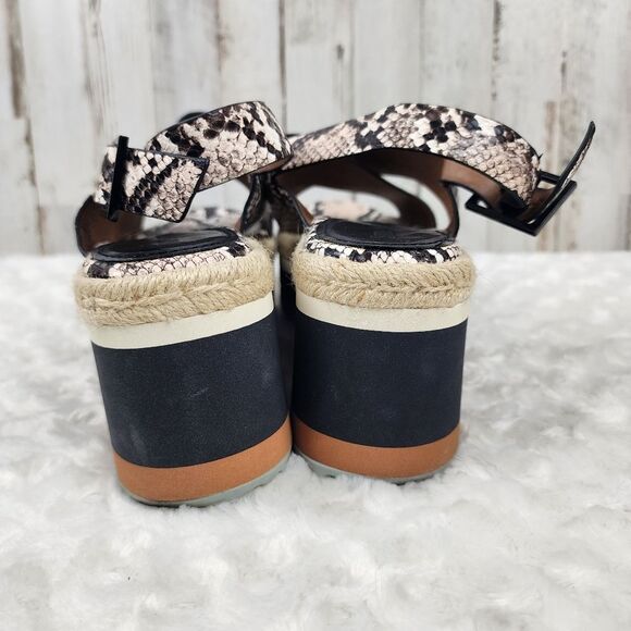 Enzo Angiolini Eva Snakeskin Wedge Sandals Size 10 - Picture 6 of 10